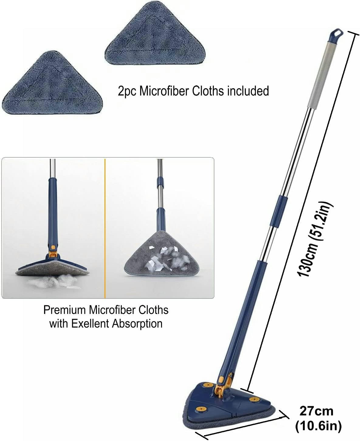 Adjustable Triangular Cleaning Mop